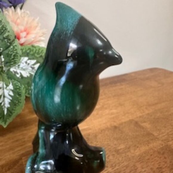 Blue Mountain Pottery Standing Cardinal Figurine –‎ Green Drip Glaze Cana… - Picture 6 of 6